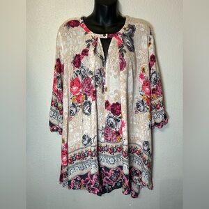 Jodifl Floral Boho Tunic Top Medium